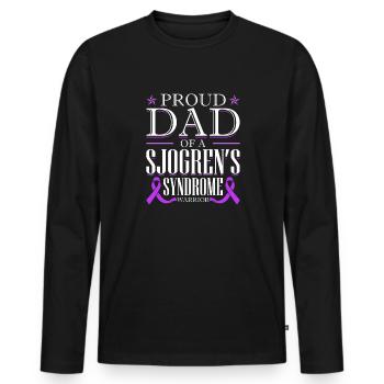 Proud father of a Sjogren's syndrome warrior - - Men's Premium Organic Long Sleeve Shirt - black - Front - Nico (187cm)