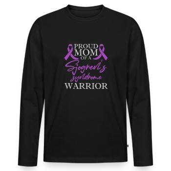 Proud mother of a Sjogren's syndrome warrior - Men's Premium Organic Long Sleeve Shirt - black - Front - Nico (187cm)