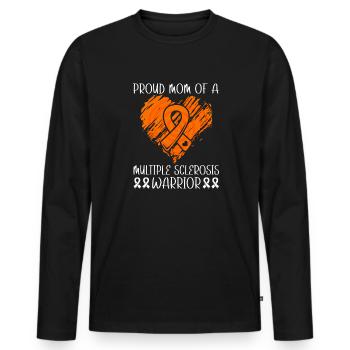 Proud mother of a multiple sclerosis warrior - Men's Premium Organic Long Sleeve Shirt - black - Front - Nico (187cm)