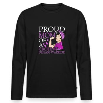 Stolze Mutter Eines Morbus-crohn-kriegers - Männer Premium Bio Langarmshirt - Schwarz - Vorne - Nico (187cm)