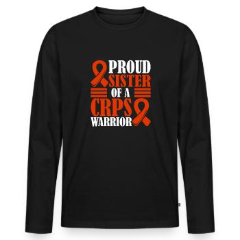 Proud sister of a crps warrior chronic - Men's Premium Organic Long Sleeve Shirt - black - Front - Nico (187cm)