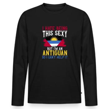 Antigua and Barbuda flag - Men's Premium Organic Long Sleeve Shirt - black - Front - Nico (187cm)