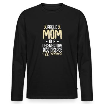 Proud mother of a warrior with degenerative - Men's Premium Organic Long Sleeve Shirt - black - Front - Nico (187cm)