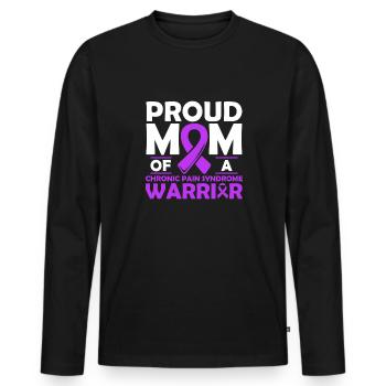 Proud mother of a warrior with chronic - Men's Premium Organic Long Sleeve Shirt - black - Front - Nico (187cm)