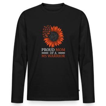 Proud mother of a multiple sclerosis warrior - Men's Premium Organic Long Sleeve Shirt - black - Front - Nico (187cm)