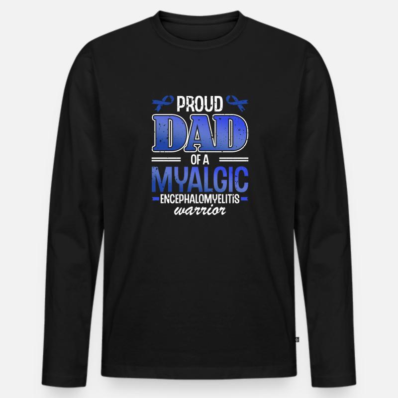Stolzer Vater Eines Myalgische - Männer Premium Bio Langarmshirt - Schwarz