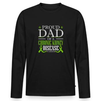 Proud father of a warrior with chronic - Men's Premium Organic Long Sleeve Shirt - black - Front - Nico (187cm)