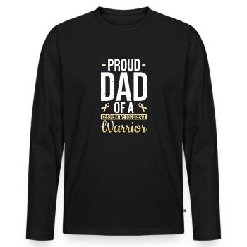 Proud father of a warrior with degenerative - Men's Premium Organic Long Sleeve Shirt - black - Front - Nico (187cm)