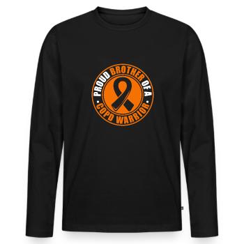 Proud brother of a COPD warrior Chronic - Men's Premium Organic Long Sleeve Shirt - black - Front - Nico (187cm)