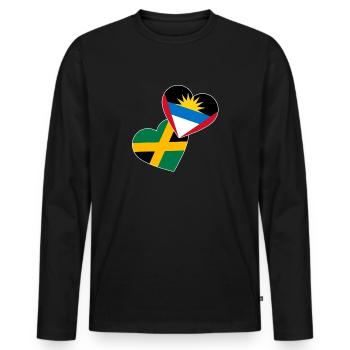 Antigua and Barbuda flag - Men's Premium Organic Long Sleeve Shirt - black - Front - Nico (187cm)