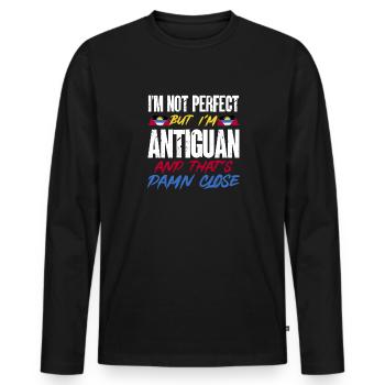 Antigua and Barbuda flag - Men's Premium Organic Long Sleeve Shirt - black - Front - Nico (187cm)