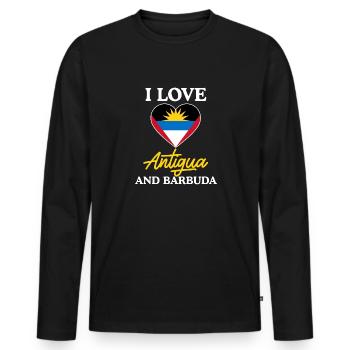 Antigua and Barbuda flag - Men's Premium Organic Long Sleeve Shirt - black - Front - Nico (187cm)