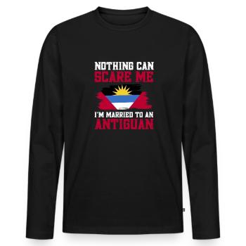 Antigua and Barbuda flag - Men's Premium Organic Long Sleeve Shirt - black - Front - Nico (187cm)