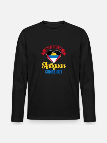 Antigua and Barbuda flag - Men's Premium Organic Long Sleeve Shirt - black