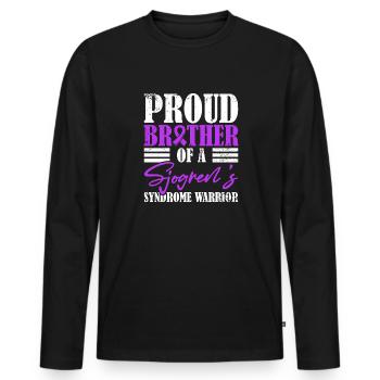 Proud brother of a Sjogrens syndrome warrior - Men's Premium Organic Long Sleeve Shirt - black - Front - Nico (187cm)