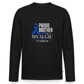 Stolzer Bruder Eines Myalgische - Männer Premium Bio Langarmshirt - Schwarz - Vorne - Nico (187cm)