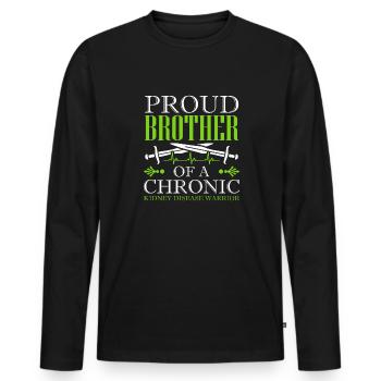 Proud brother of a warrior with chronic - Men's Premium Organic Long Sleeve Shirt - black - Front - Nico (187cm)