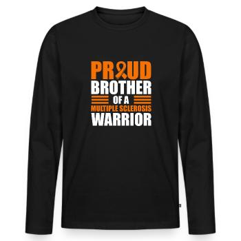 Proud brother of a multiple sclerosis warrior - Men's Premium Organic Long Sleeve Shirt - black - Front - Nico (187cm)