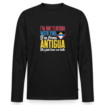 Flag of Antigua and Barbuda - Men's Premium Organic Long Sleeve Shirt - black - Front - Nico (187cm)