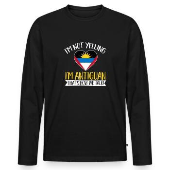 Flag of Antigua and Barbuda - Men's Premium Organic Long Sleeve Shirt - black - Front - Nico (187cm)