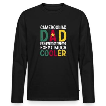 Kamerun Flagge Kamerun - Männer Premium Bio Langarmshirt - Schwarz - Vorne - Nico (187cm)
