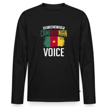 Flag of Cameroon Cameroon - Men's Premium Organic Long Sleeve Shirt - black - Front - Nico (187cm)