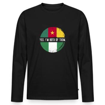 Kamerun Flagge Kamerun - Männer Premium Bio Langarmshirt - Schwarz - Vorne - Nico (187cm)