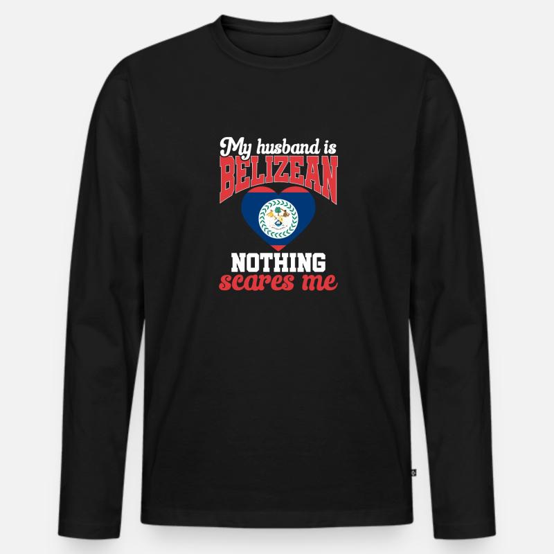 Belize Flagge Belizer - Männer Premium Bio Langarmshirt - Schwarz