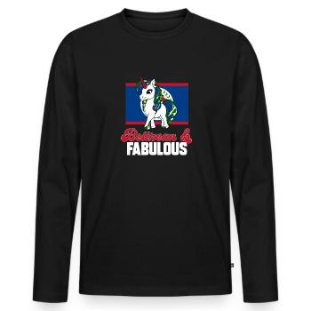 Belize Flagge Belizer - Männer Premium Bio Langarmshirt - Schwarz - Vorne - Nico (187cm)