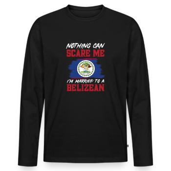 Drapeau du Belize Bélizien - T-shirt manches longues Premium bio Homme - noir - Devant - Nico (187cm)