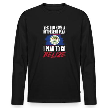 Belize Flagge Belizer - Männer Premium Bio Langarmshirt - Schwarz - Vorne - Nico (187cm)