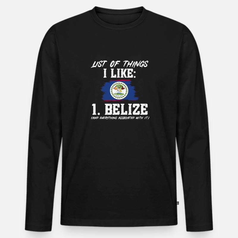Belize Flagge Belizer - Männer Premium Bio Langarmshirt - Schwarz