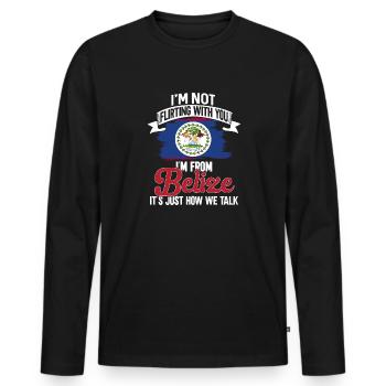 Belize Flagge Belizer - Männer Premium Bio Langarmshirt - Schwarz - Vorne - Nico (187cm)