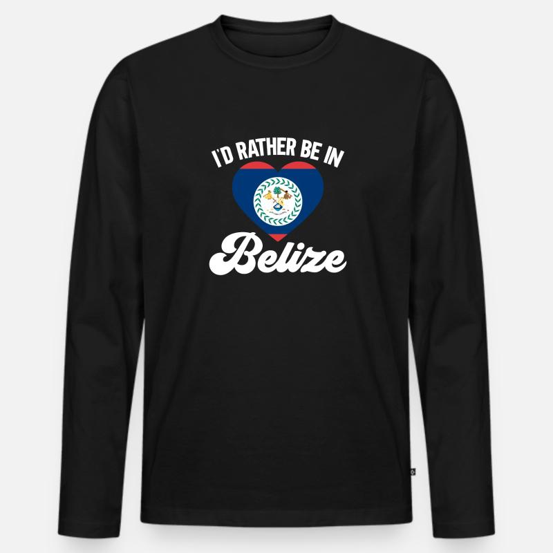 Belize Flagge Belizer - Männer Premium Bio Langarmshirt - Schwarz