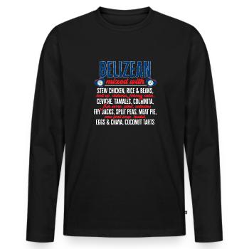 Belize Flagge Belizer - Männer Premium Bio Langarmshirt - Schwarz - Vorne - Nico (187cm)
