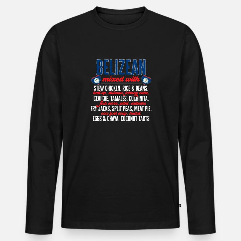 Belize Flagge Belizer - Männer Premium Bio Langarmshirt - Schwarz