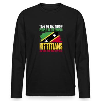 Drapeau de Saint-Kitts-et-Nevis - T-shirt manches longues Premium bio Homme - noir - Devant - Nico (187cm)