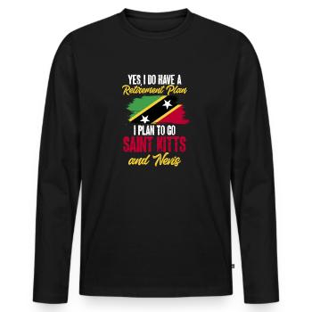 Flag of Saint Kitts and Nevis - Men's Premium Organic Long Sleeve Shirt - black - Front - Nico (187cm)