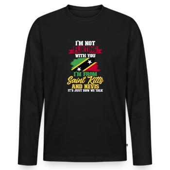 Flag of Saint Kitts and Nevis - Men's Premium Organic Long Sleeve Shirt - black - Front - Nico (187cm)