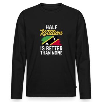 Flag of Saint Kitts and Nevis - Men's Premium Organic Long Sleeve Shirt - black - Front - Nico (187cm)