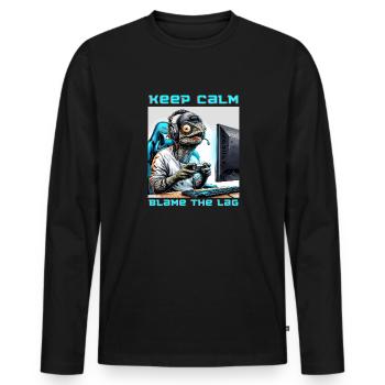 Chameleon gamer shirts designs. For nerds, gaming - Men's Premium Organic Long Sleeve Shirt - black - Front - Nico (187cm)