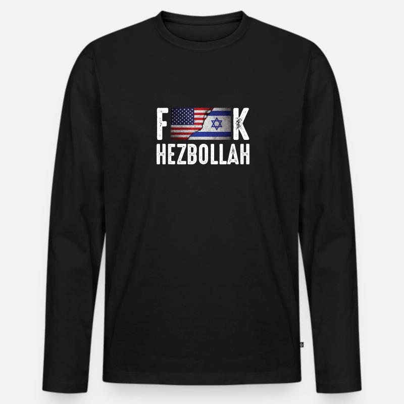 Israel - Männer Premium Bio Langarmshirt - Schwarz