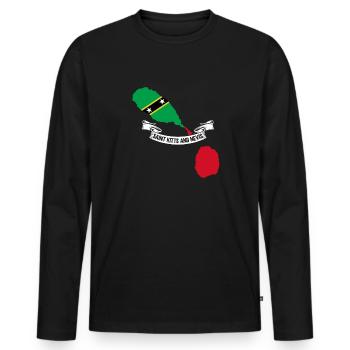 Flag of Saint Kitts and Nevis - Men's Premium Organic Long Sleeve Shirt - black - Front - Nico (187cm)