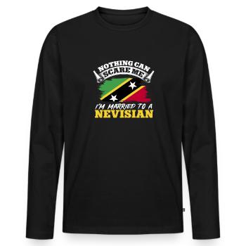 Flag of Saint Kitts and Nevis - Men's Premium Organic Long Sleeve Shirt - black - Front - Nico (187cm)