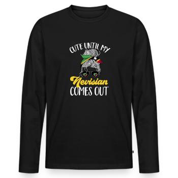 Flag of Saint Kitts and Nevis - Men's Premium Organic Long Sleeve Shirt - black - Front - Nico (187cm)