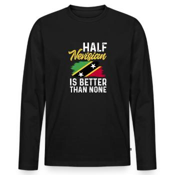 Flag of Saint Kitts and Nevis - Men's Premium Organic Long Sleeve Shirt - black - Front - Nico (187cm)