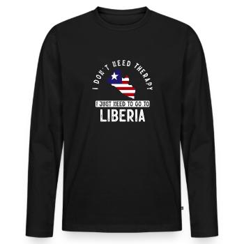 Liberia Flagge Liberianer - Männer Premium Bio Langarmshirt - Schwarz - Vorne - Nico (187cm)