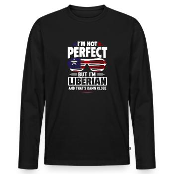 Liberia Flag Liberians - Men's Premium Organic Long Sleeve Shirt - black - Front - Nico (187cm)