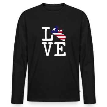 Liberia Flagge Liberianer - Männer Premium Bio Langarmshirt - Schwarz - Vorne - Nico (187cm)