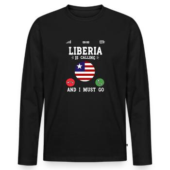 Liberia Flag Liberians - Men's Premium Organic Long Sleeve Shirt - black - Front - Nico (187cm)